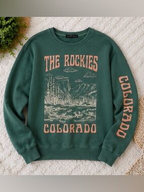 Green The Rockies Colorado Sweatshirt
